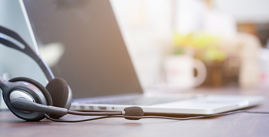 Headphones Online Meeting Video Conference Office Desk_900x460