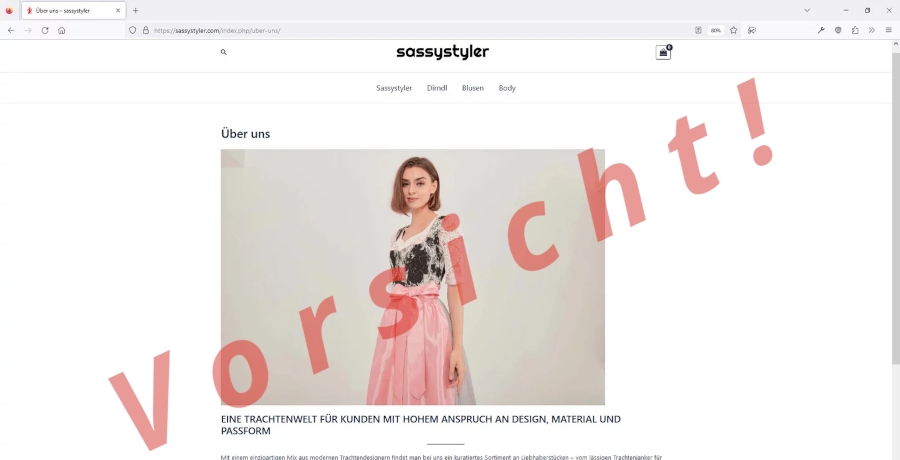 Screenshot Vorsicht vor sassytyler.com