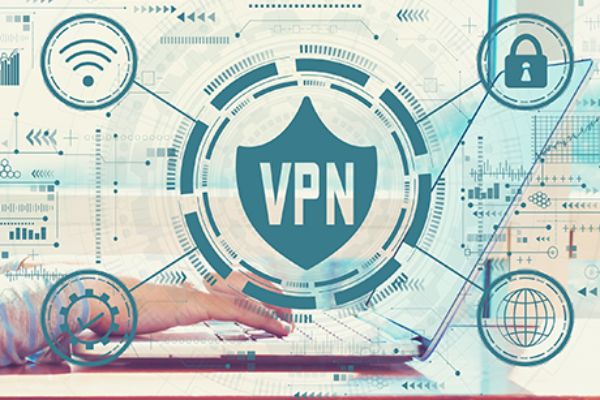Laptop mit VPN Grafik