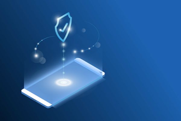 Vektorgrafik: iPhone mit Security-Symbol 