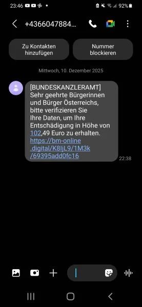 Kanzleramt SMS
