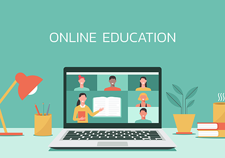 Grafik eines Laptops zur Online-Education