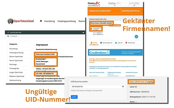 Screenshot: UID, Firmennummer