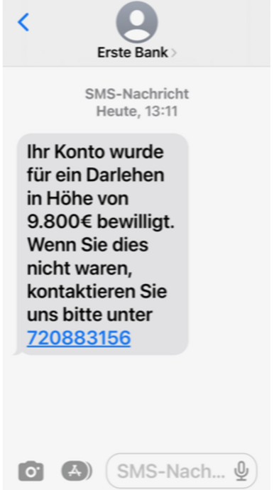 Smishing Erste Bank