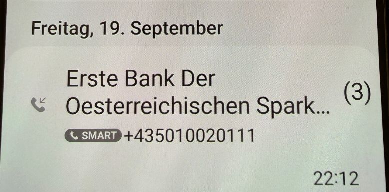 Festnetzspoofing Erste Bank