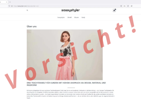 Screenshot Vorsicht vor sasstyler.com