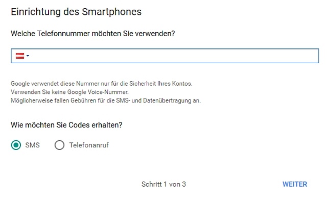 Richten Sie Ihr Smartphone ein.