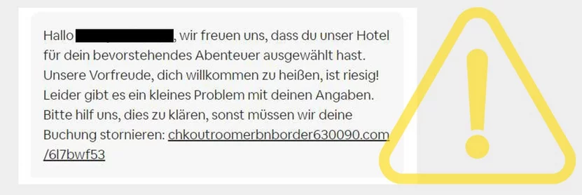 Phishing NAchricht AirBNB