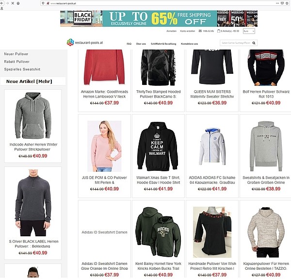Fake-Shop mit hohen Rabatten