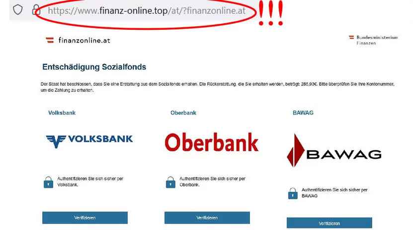 Phishing Website FinanzOnline