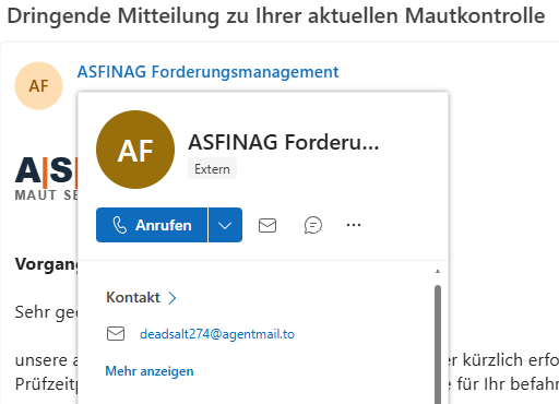 ASFINAG - Mailadresse