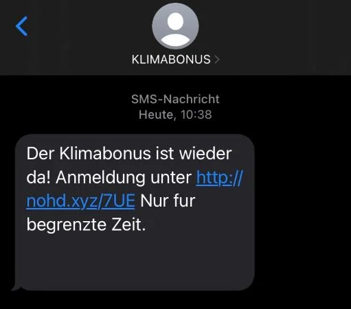 Klimabonus SMS