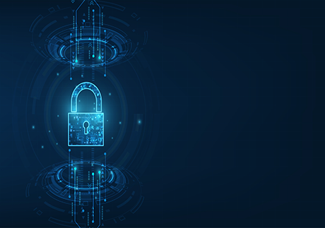 Vorhangschloss als Symbol für Cybersecurity und Datenschutz