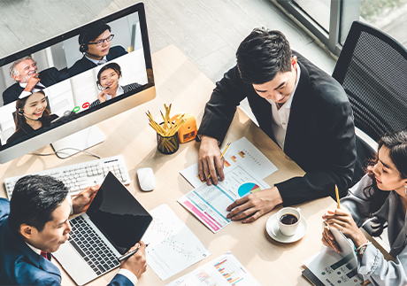 Online-Meeting in einem Unternehmen