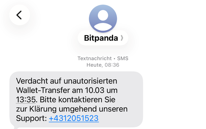 Bitpanda - SMS